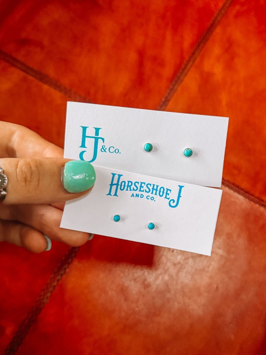 Gila Mini Turquoise Stud Earrings - Horseshoe J & Co.