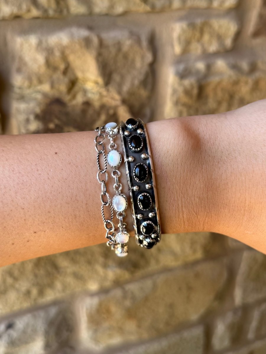 Hallsville Black Onyx Cuff Bracelet - Horseshoe J & Co.