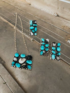Harley Turquoise + White Buffalo Cluster Necklace - Horseshoe J & Co.