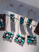 Harley Turquoise + White Buffalo Cluster Necklace - Horseshoe J & Co.