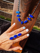 Heber Blue Lapis 3 Stone Adjustable Ring - Horseshoe J & Co.