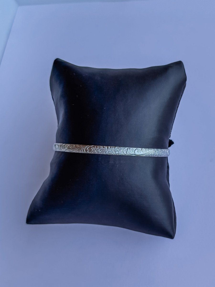 Hedley Silver Patterned Cuff - Horseshoe J & Co.