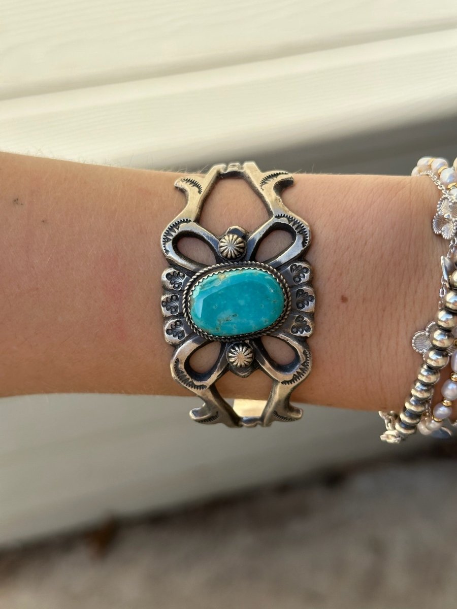 Hereford Cast Turquoise Cuff Bracelet - Horseshoe J & Co.