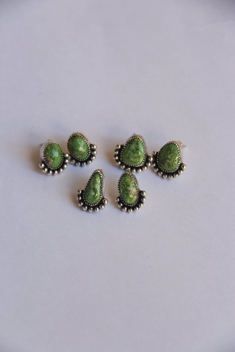 Hiland Emerald Valley Turquoise Stud Earrings - Horseshoe J & Co.