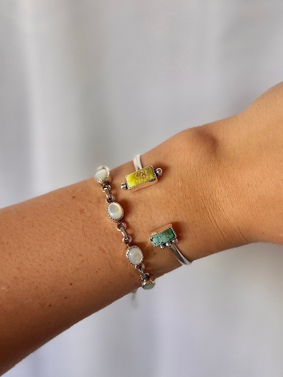 Hiland Palomino + Turquoise Cuff Bracelet - Horseshoe J & Co.