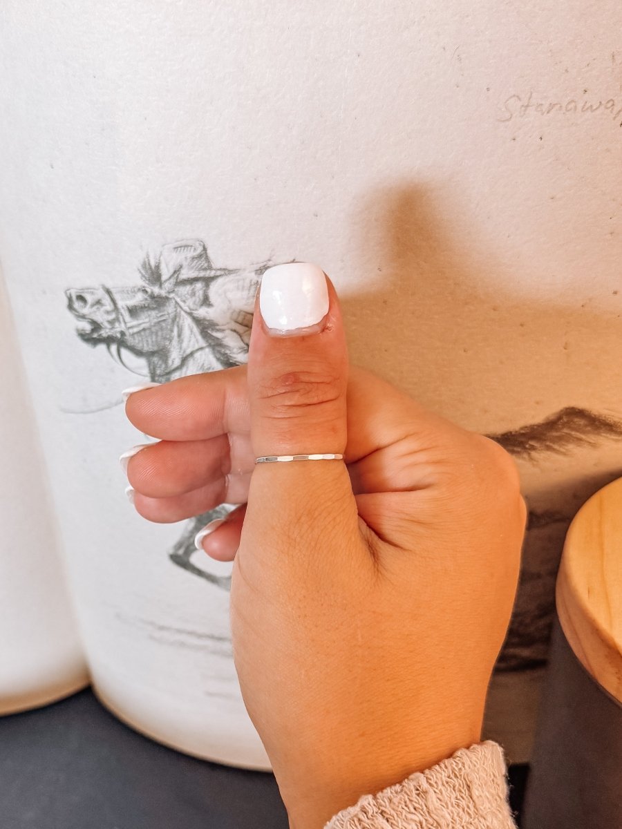 Hurst Hammered Stacker Ring - Silver - Horseshoe J & Co.