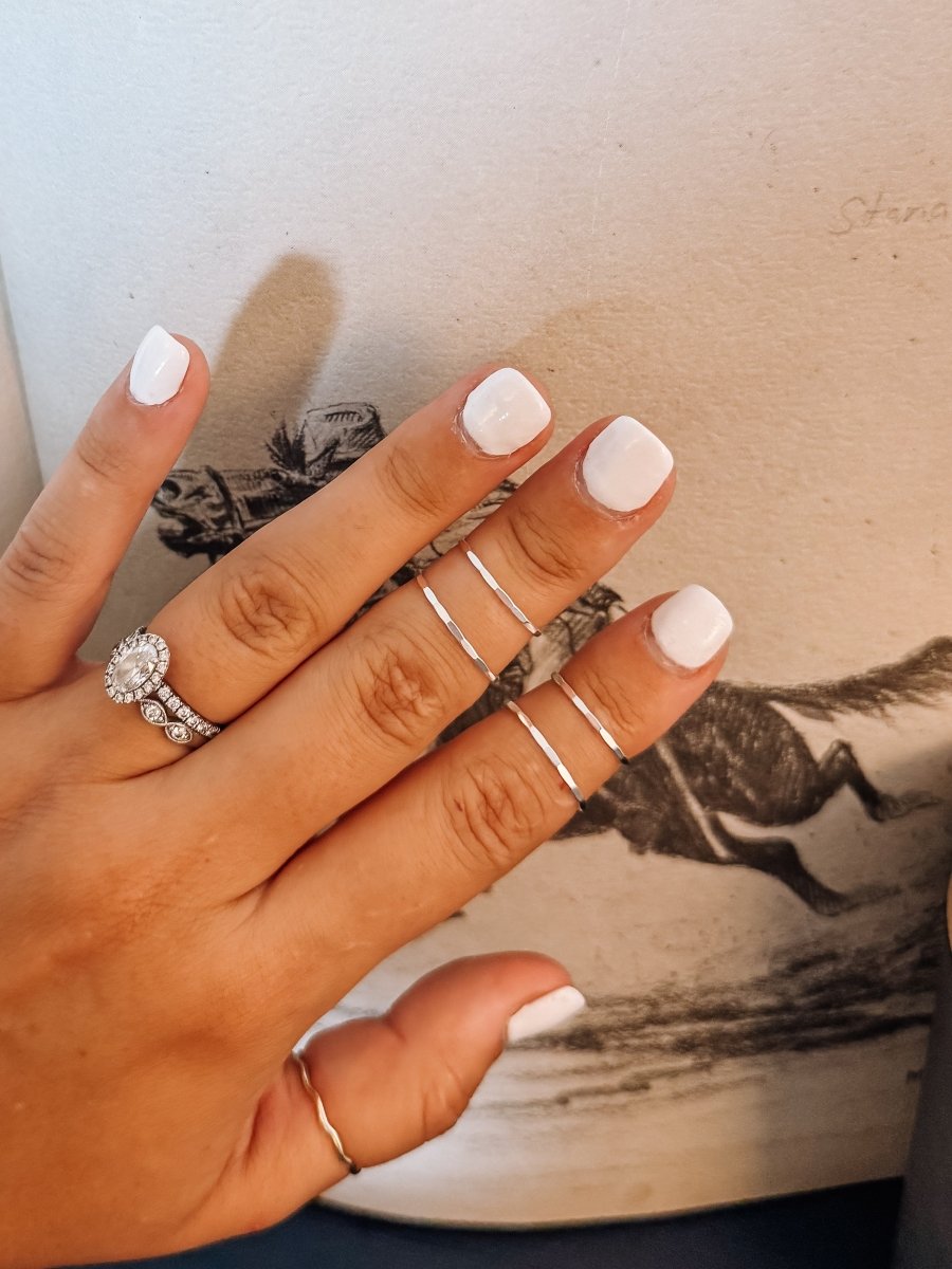 Hurst Hammered Stacker Ring - Silver - Horseshoe J & Co.