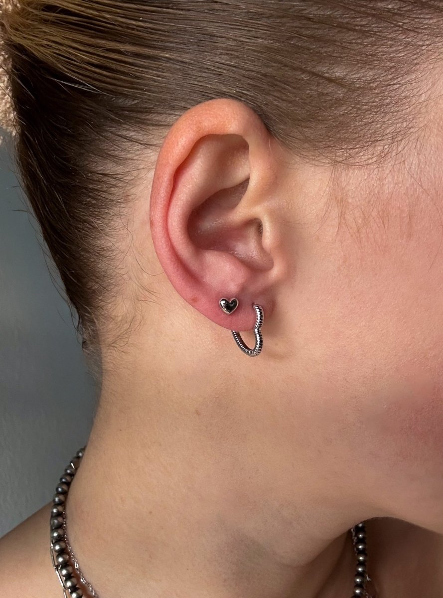 Huson Heart Shaped Hoops - Horseshoe J & Co.