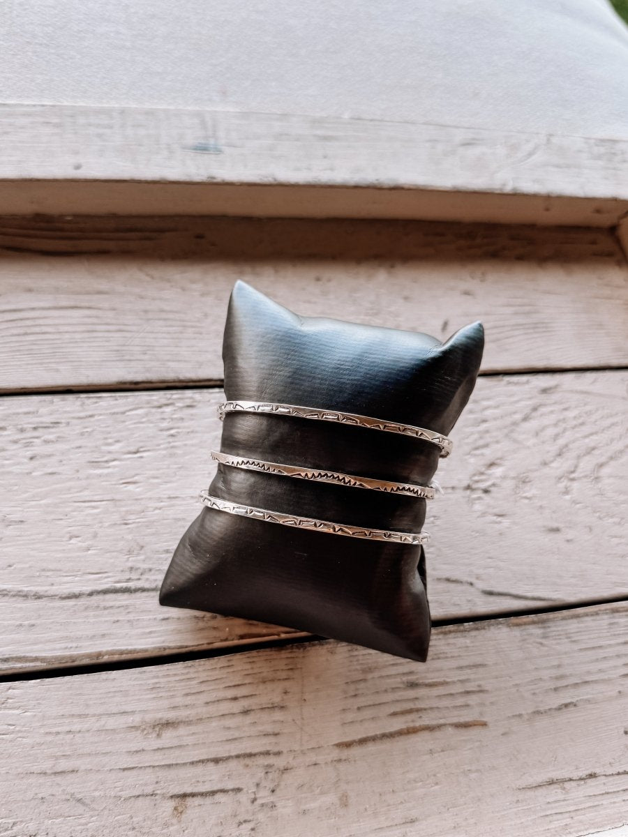 I Walk The Line Stamped Cuff Bracelet - Horseshoe J & Co.