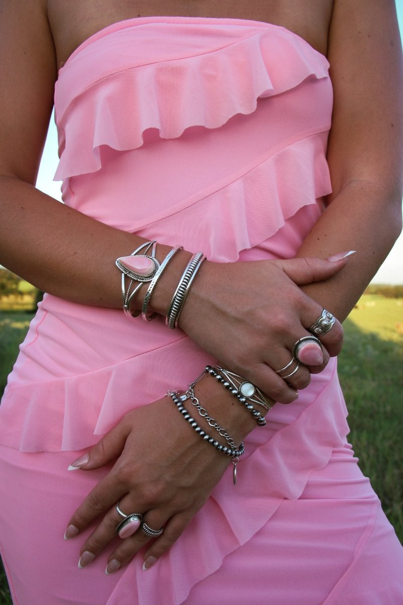 I Walk The Line Stamped Cuff Bracelet - Horseshoe J & Co.