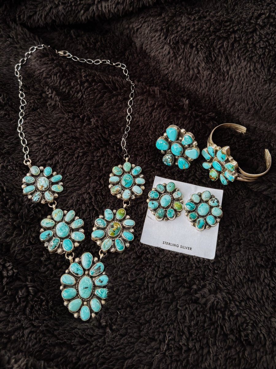 Jaden Wright Turquoise Necklace + Earring Set - Horseshoe J & Co.