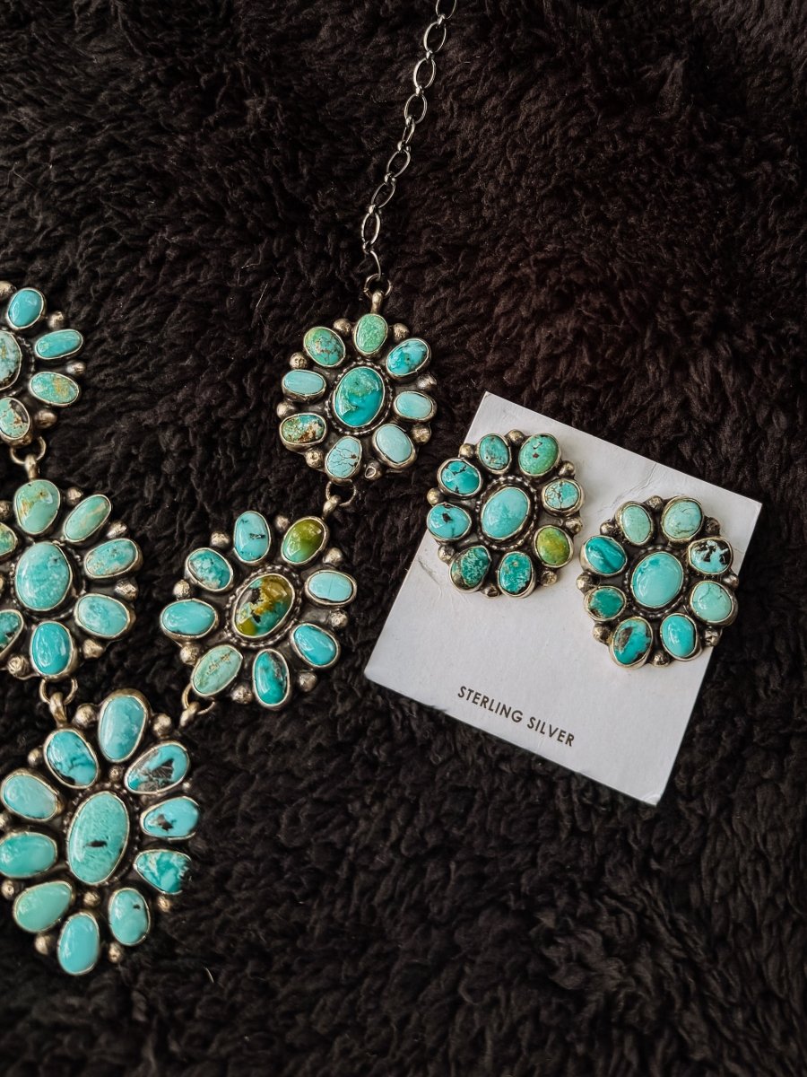 Jaden Wright Turquoise Necklace + Earring Set - Horseshoe J & Co.