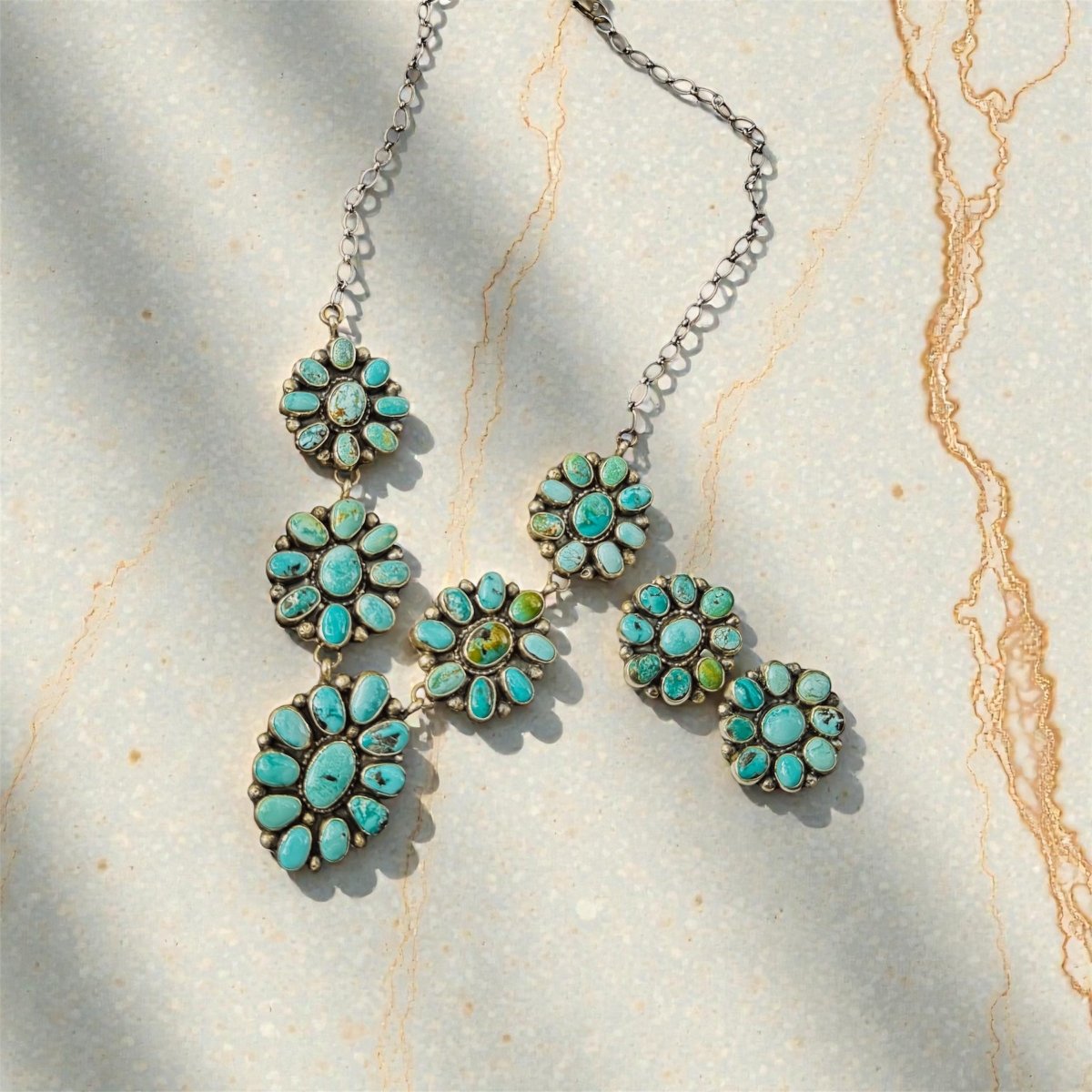 Jaden Wright Turquoise Necklace + Earring Set - Horseshoe J & Co.