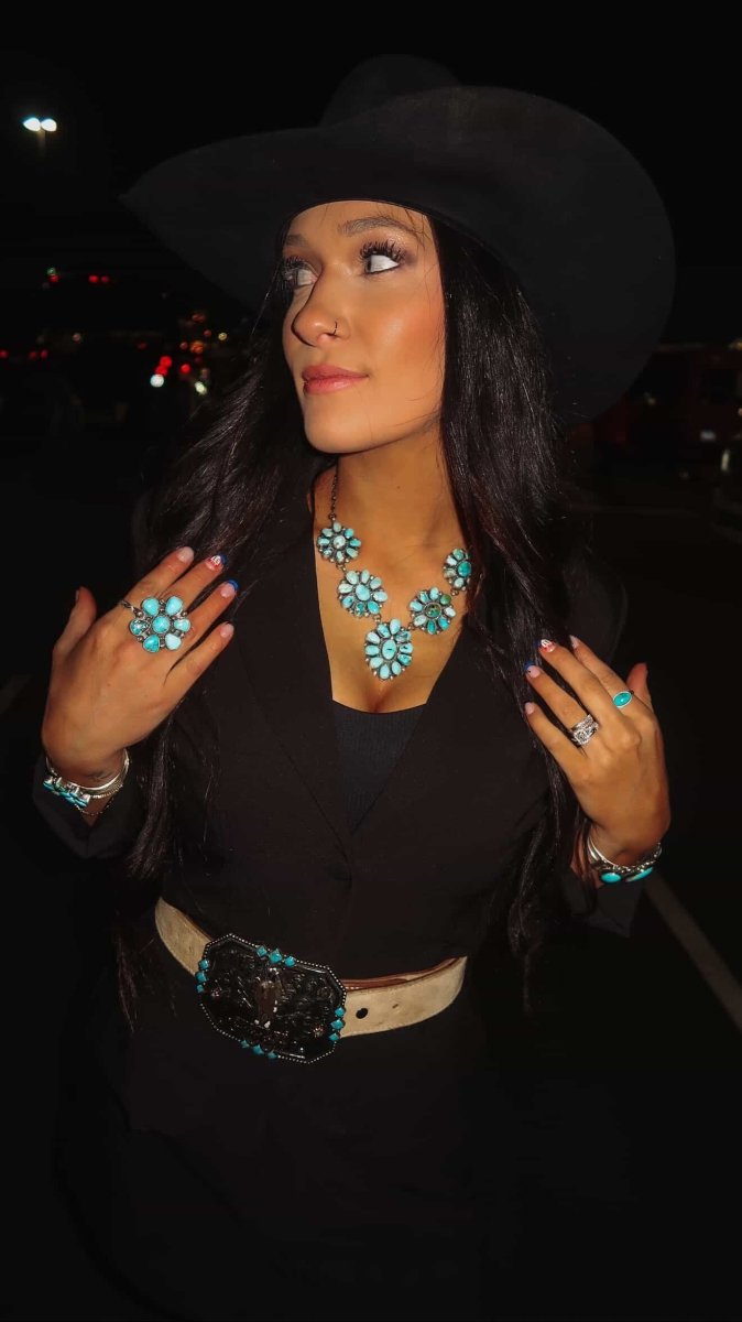 Jaden Wright Turquoise Necklace + Earring Set - Horseshoe J & Co.