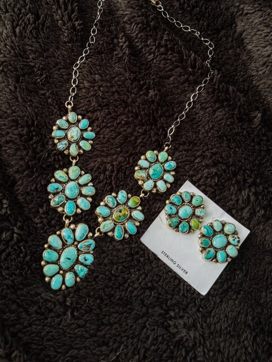 Jaden Wright Turquoise Necklace + Earring Set - Horseshoe J & Co.
