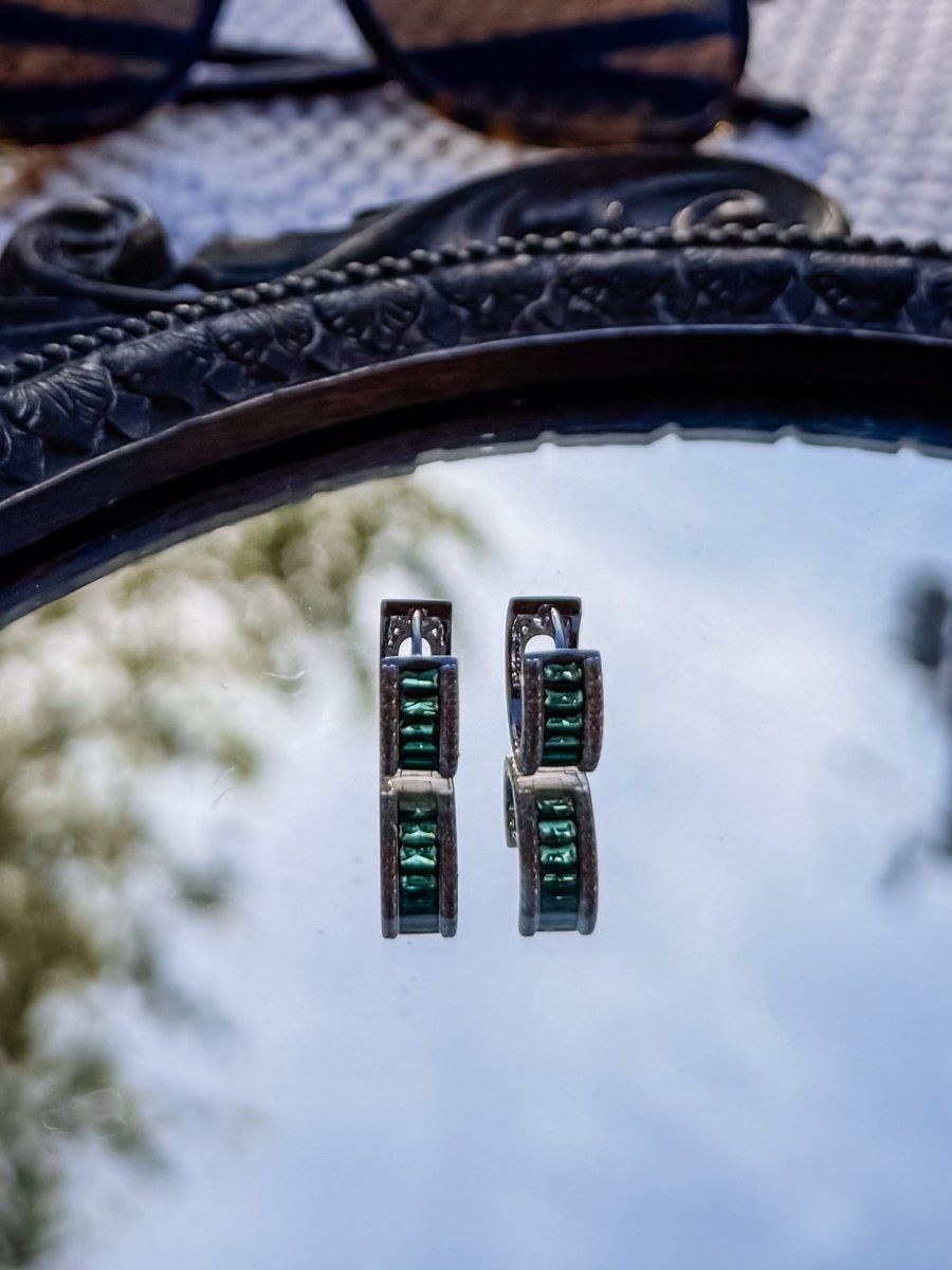 Joplin Emerald Baguette Hoops - Horseshoe J & Co.