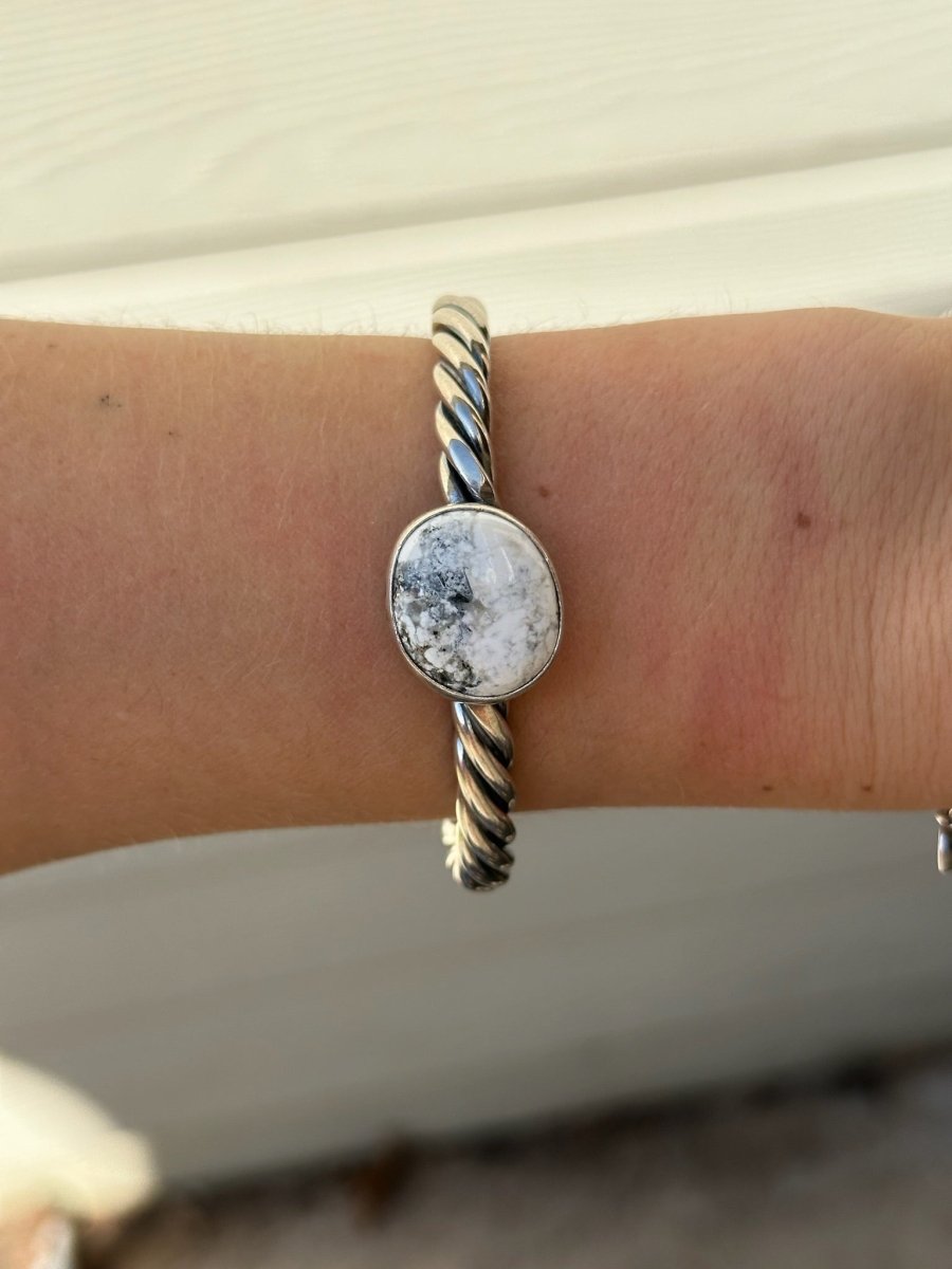 Keithville White Buffalo Cable Cuff - Horseshoe J & Co.