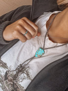 Kelter Sterling Silver Pearl + Turquoise Bolo - Horseshoe J & Co.
