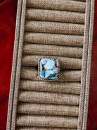 Kirkland Adjustable White Buffalo/Turquoise Ring - Horseshoe J & Co.