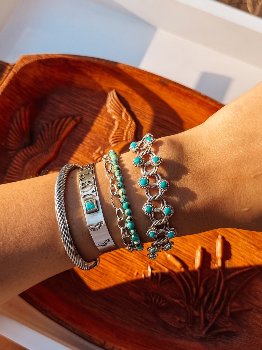 Langtry Turquoise Link Bracelet - Horseshoe J & Co.