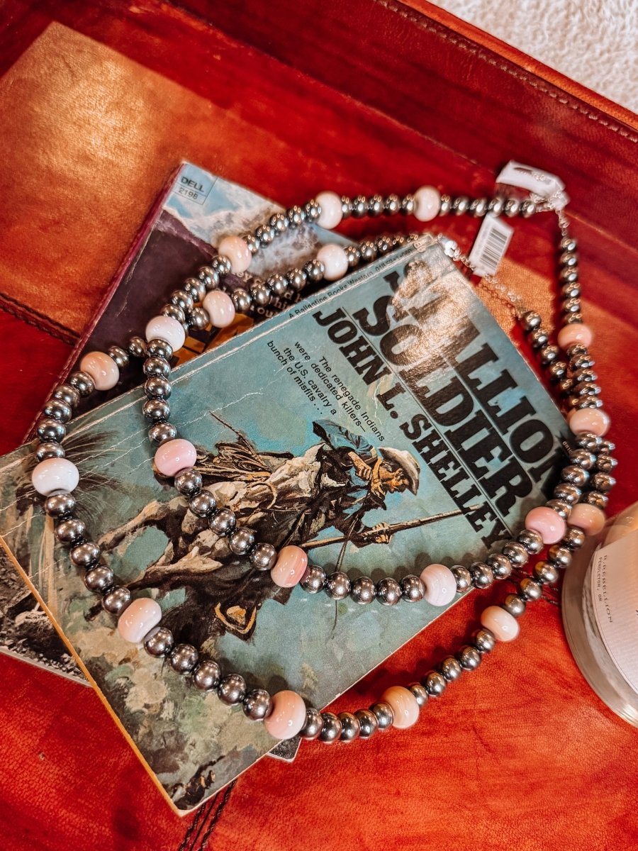 Lasso Pink Conch 8mm Pearl Necklace - Horseshoe J & Co.