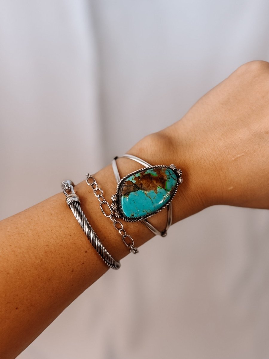Leakey Turquoise Cuff Bracelet - Horseshoe J & Co.