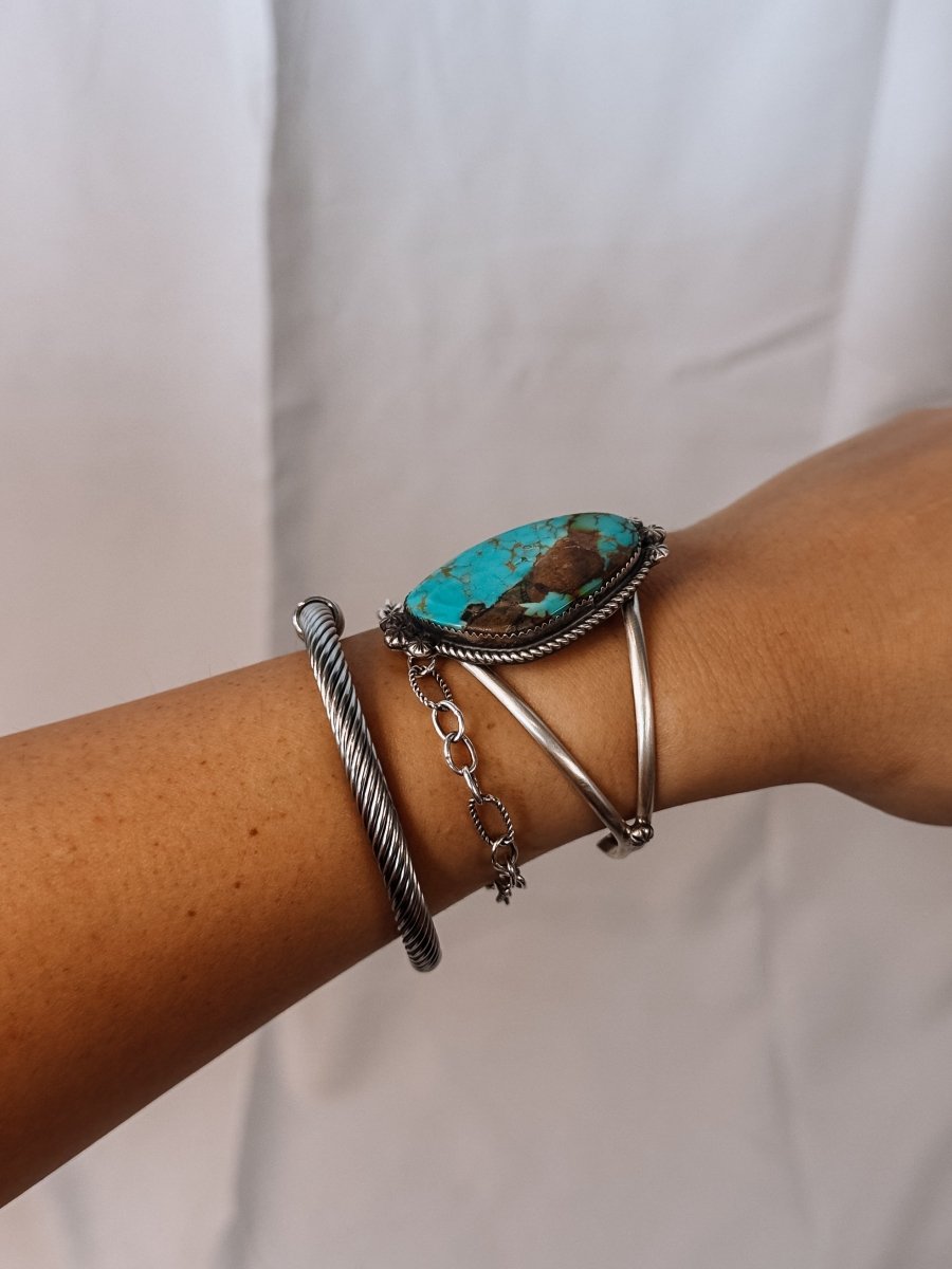 Leakey Turquoise Cuff Bracelet - Horseshoe J & Co.