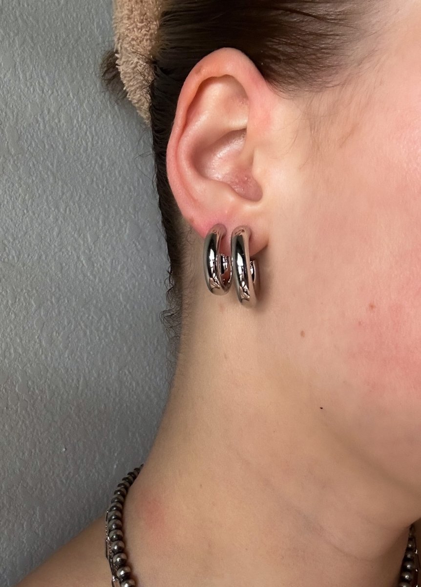 Libby 24mm Chunky Tube Hoops - Horseshoe J & Co.