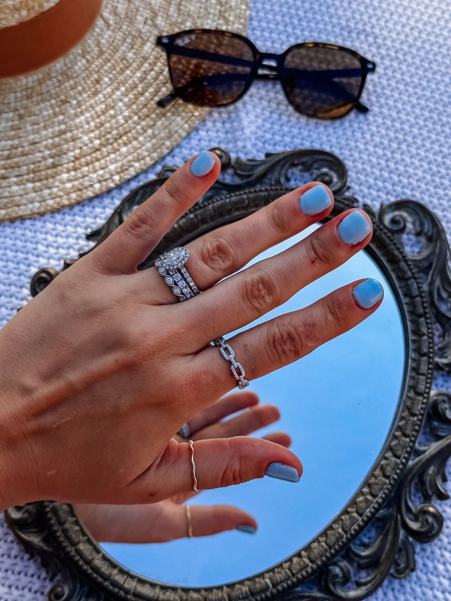 Lincoln Pavé Link Ring - Horseshoe J & Co.