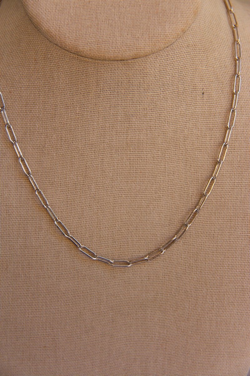 Malta Silver Paperclip Necklace - Horseshoe J & Co.