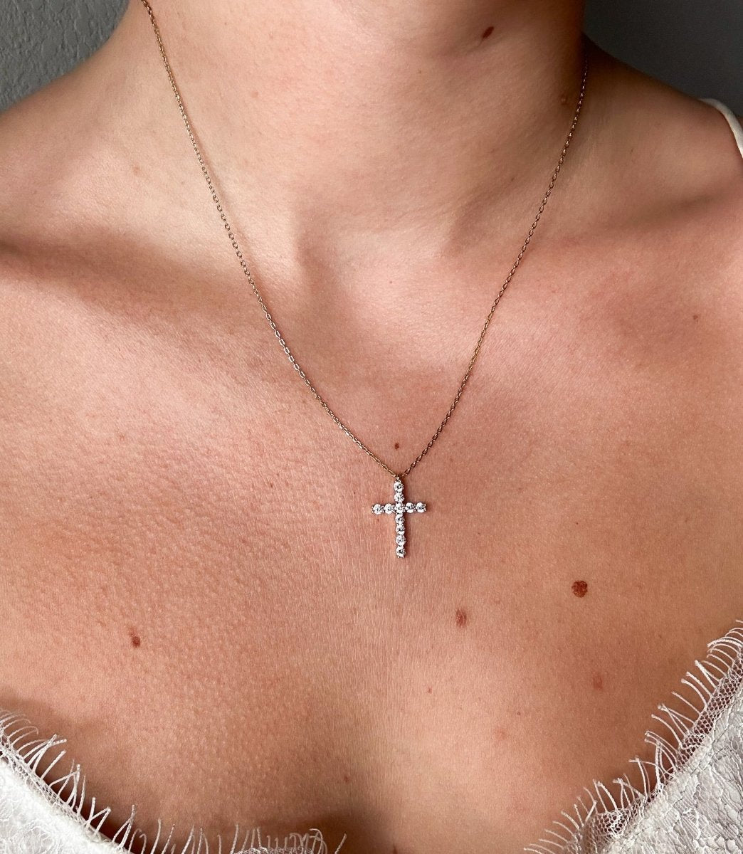 Missoula Large Studded Cross Necklace - Horseshoe J & Co.