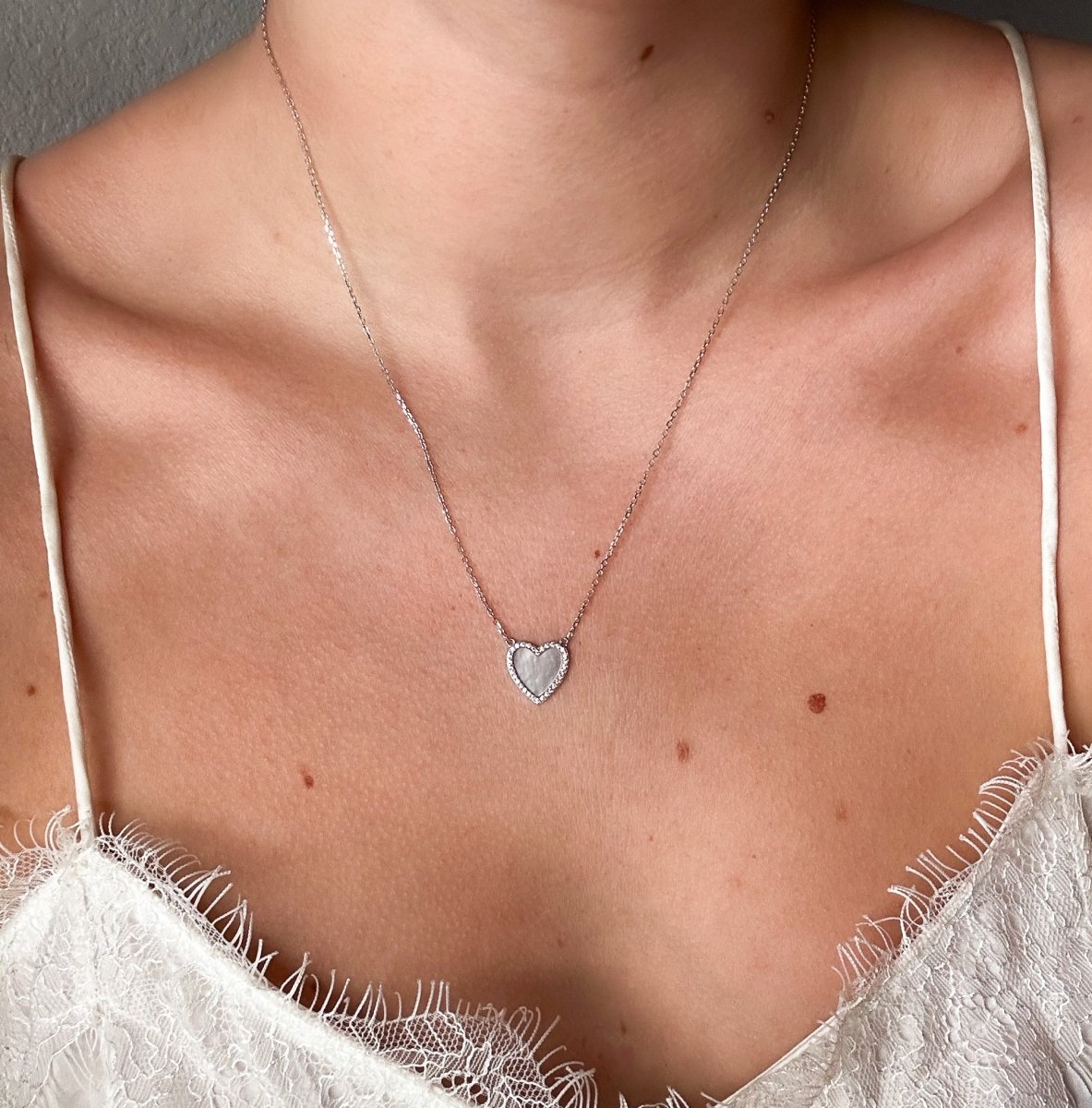 Molt Mother of Pearl Heart Necklace - Horseshoe J & Co.