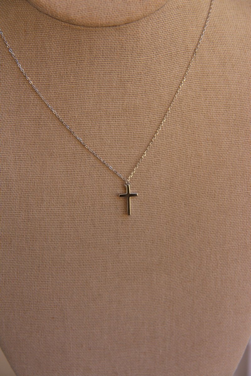Mona Plain Cross Necklace - Horseshoe J & Co.