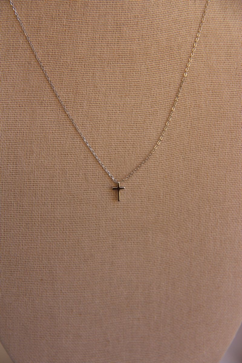 Mona Plain Cross Necklace - Small - Horseshoe J & Co.