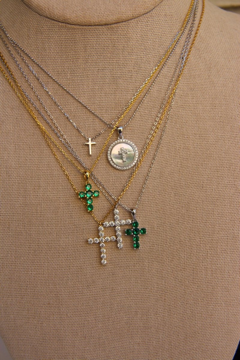 Mona Plain Cross Necklace - Small - Horseshoe J & Co.