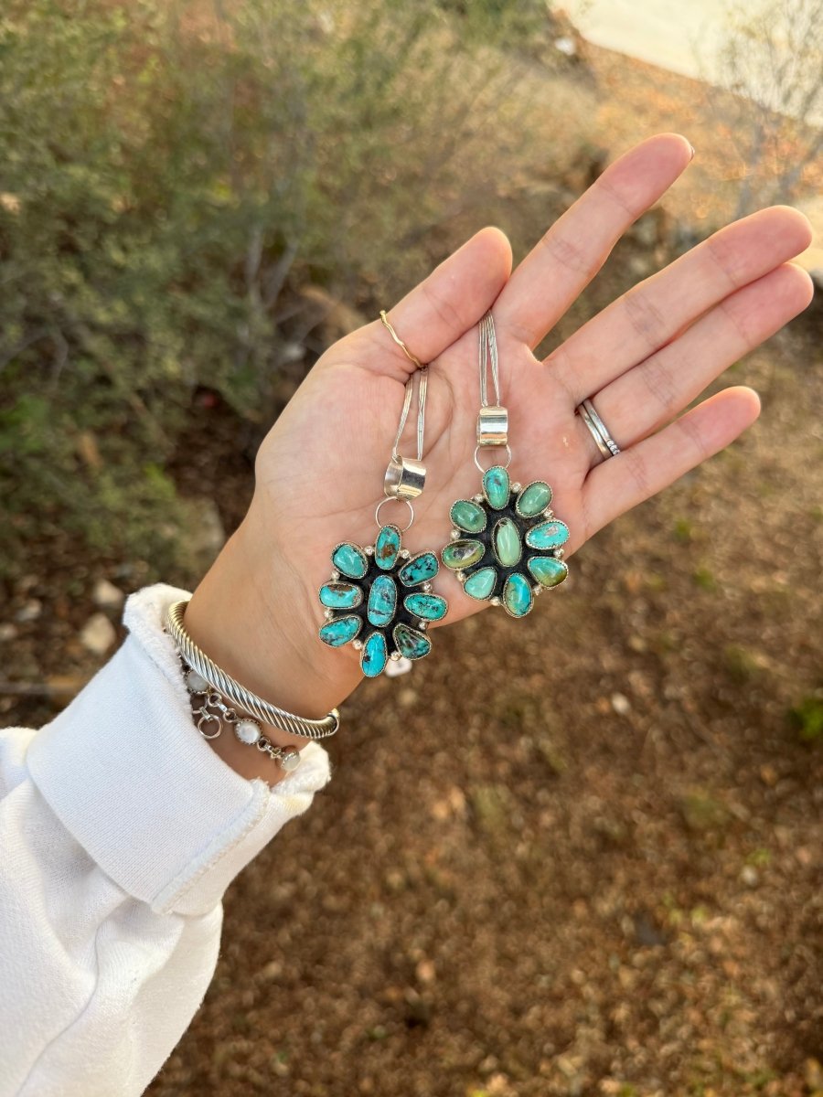 Monterey Turquoise Cluster Pendant/Necklace - bracelet - Horseshoe J & Co.