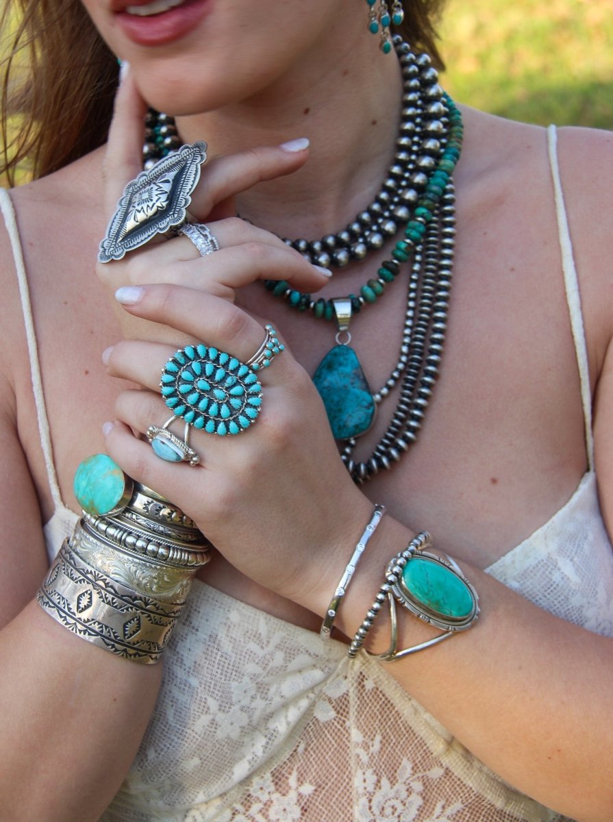 Moore Silver Stamped Statement Cuff Bracelet - Horseshoe J & Co.