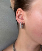 Myers Oval Studded Hoop Earrings - Horseshoe J & Co.