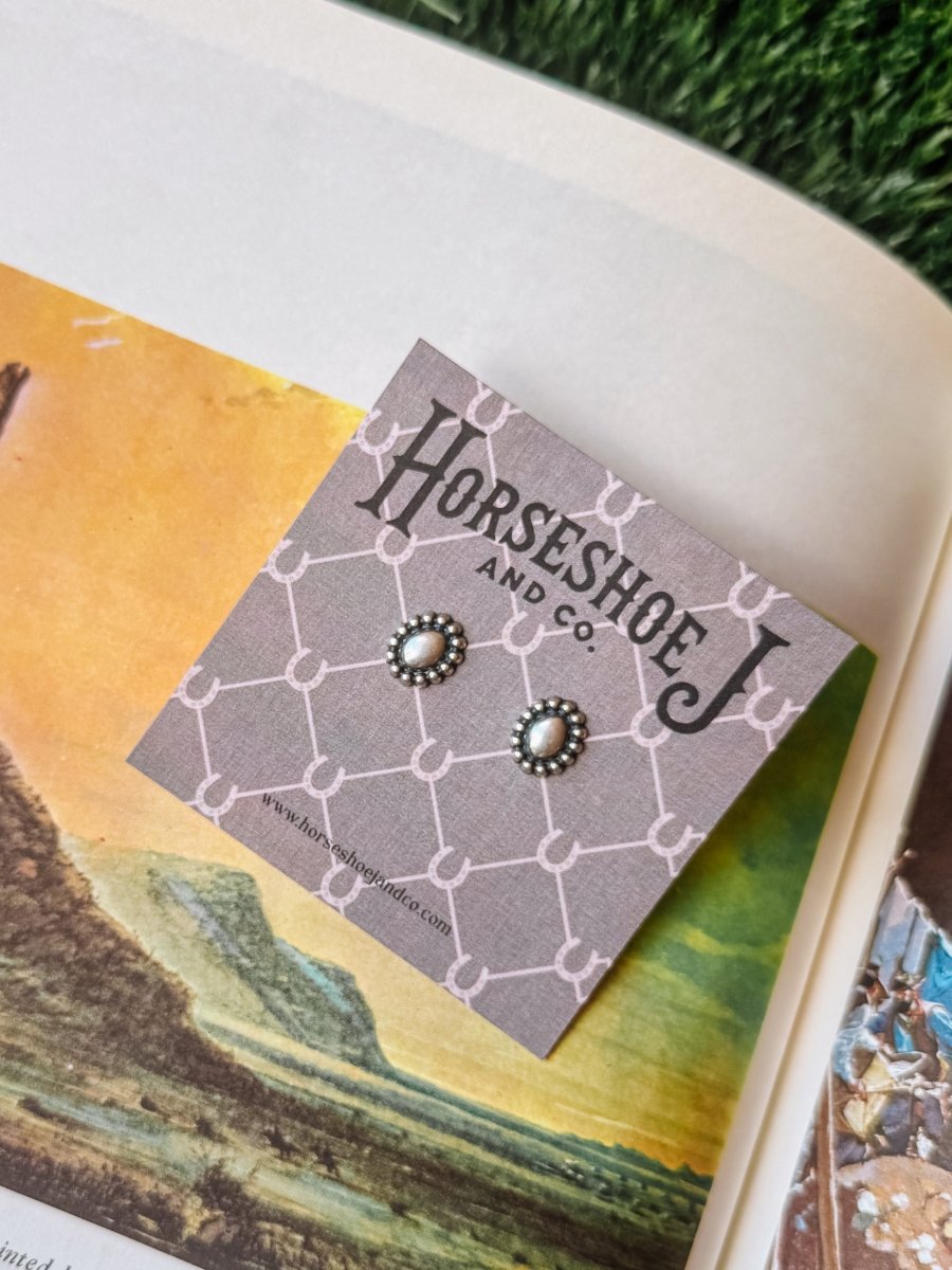 Oval Dover Silver Earrings - Horseshoe J & Co.