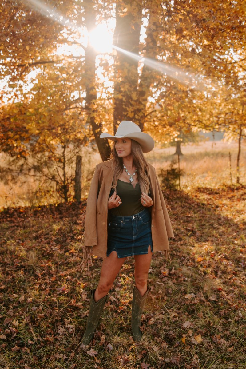 Overton Sonoran Gold/White Buffalo Necklace + Earring Set - Horseshoe J & Co.