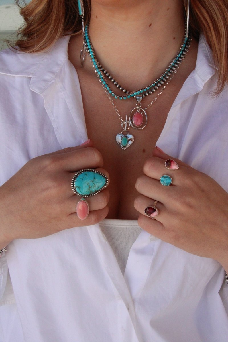 Paloma Turquoise Toggle Heart Necklace - Horseshoe J & Co.
