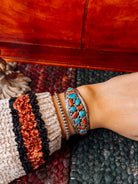 Panhandle Coral/Turquoise Cuff Bracelet - Horseshoe J & Co.