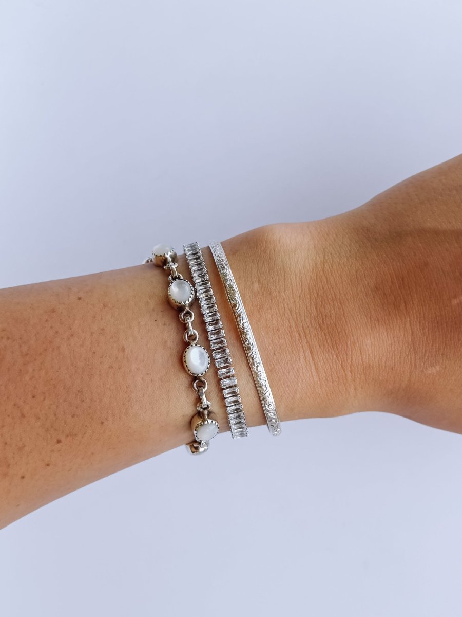 Pecos Silver Patterned Cuff - Horseshoe J & Co.