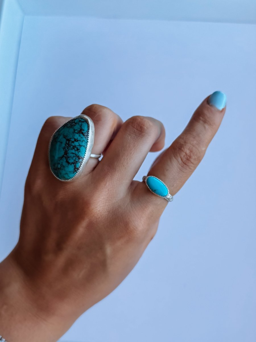 Pecos Turquoise Patterned Ring - Horseshoe J & Co.
