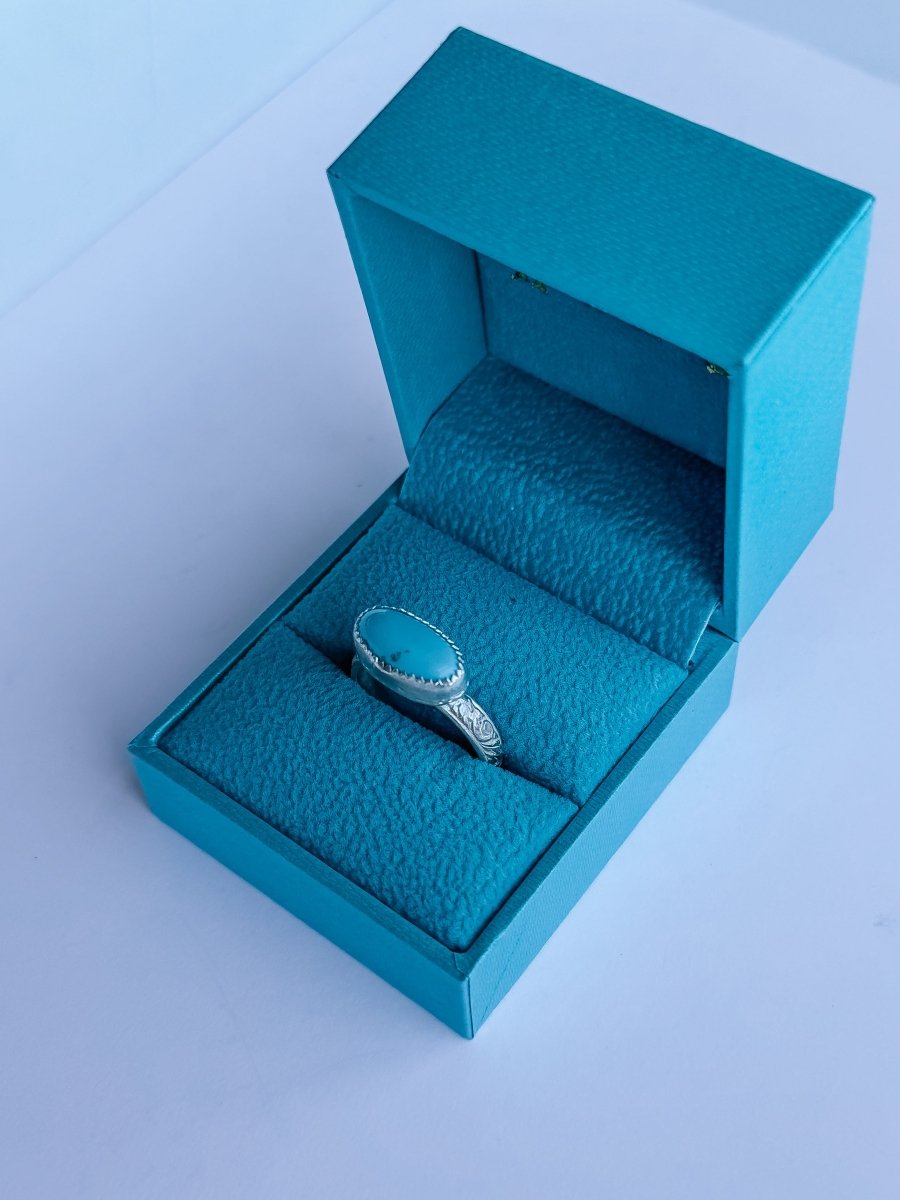 Pecos Turquoise Patterned Ring - Horseshoe J & Co.