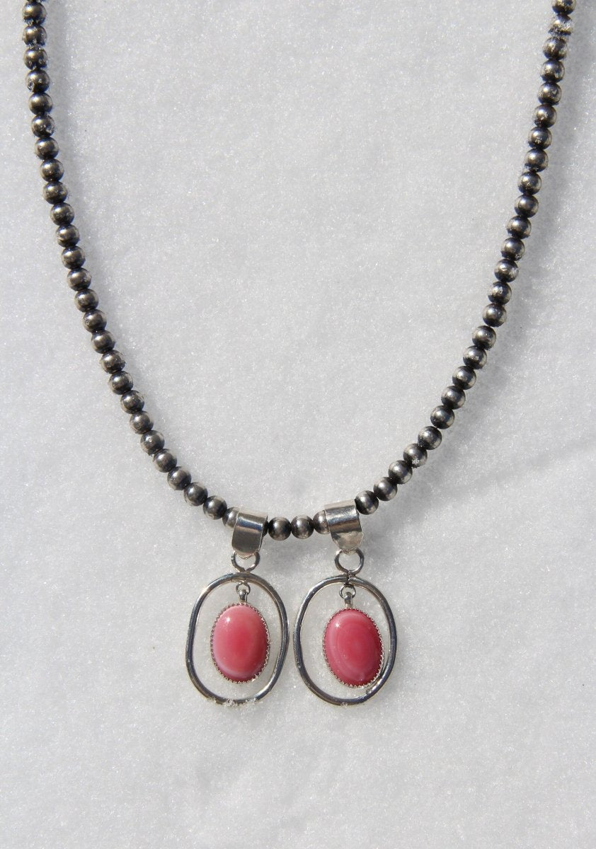 Poston Pink Conch Frame Necklace Pendant - Horseshoe J & Co.