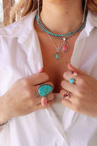 Poston Pink Conch Frame Necklace Pendant - Horseshoe J & Co.