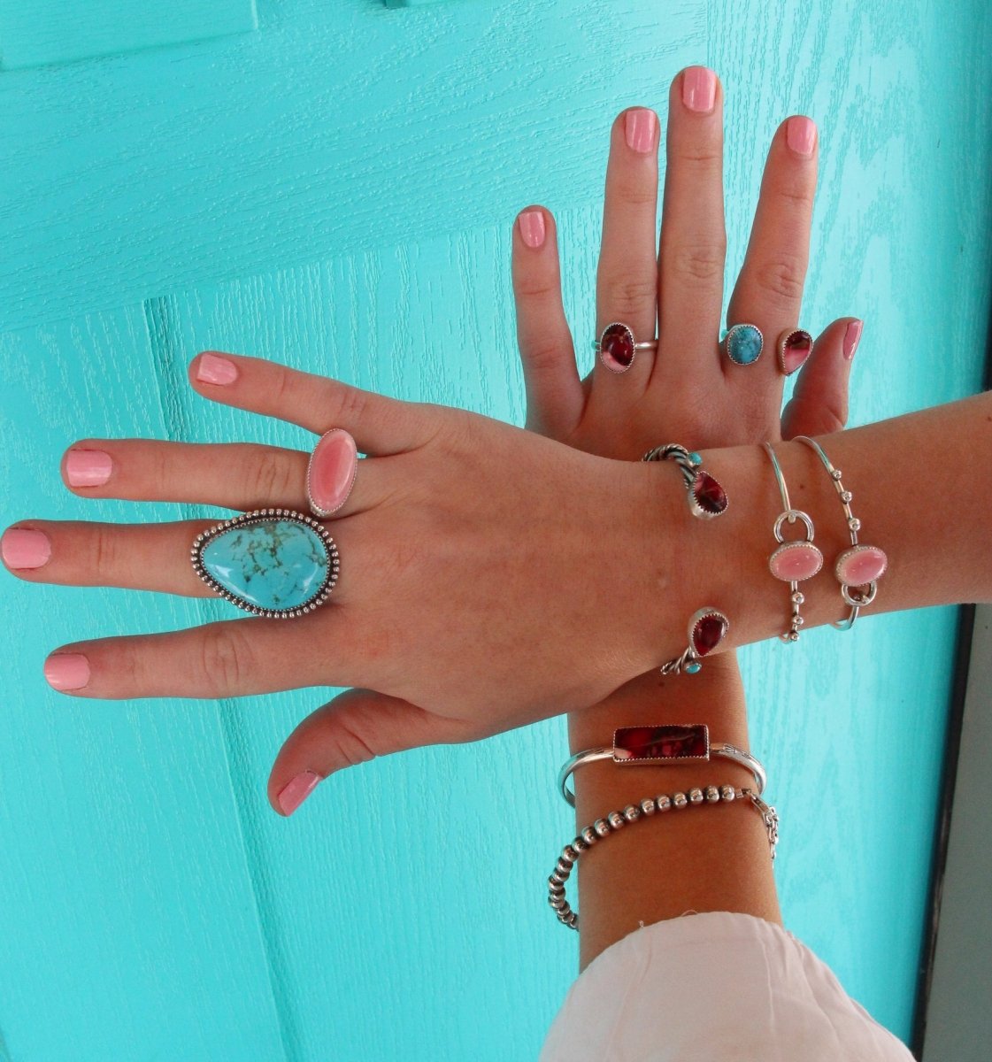 Poston Pink Conch Horizontal Ring - Horseshoe J & Co.