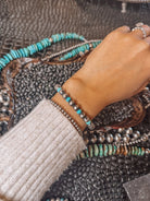 Rainy Day Blues Pearl + Turquoise Cuff Bracelet - Horseshoe J & Co.