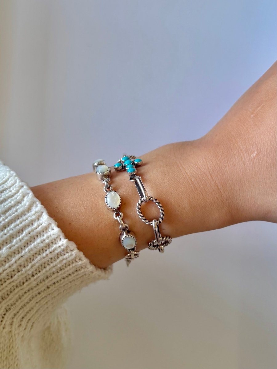 Ranchester Turquoise Cross Link Bracelet - Horseshoe J & Co.